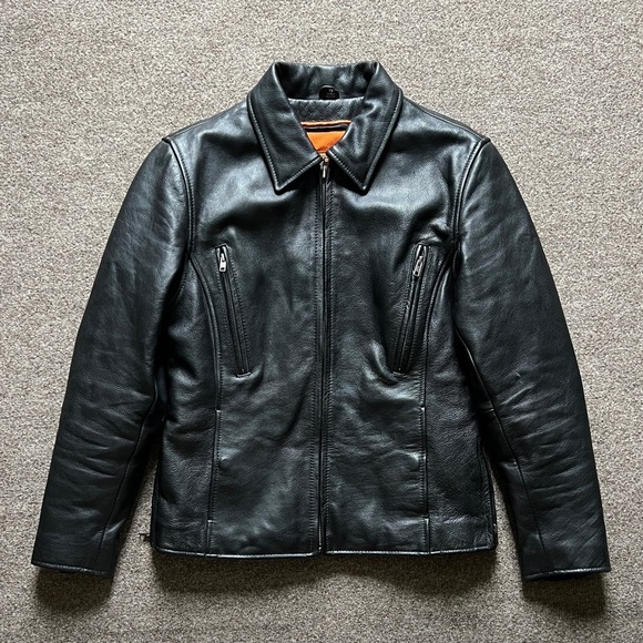 First Classics Black Leather Motorcycle Biker Jacket Women’s M Removable Lining - Picture 1 of 16